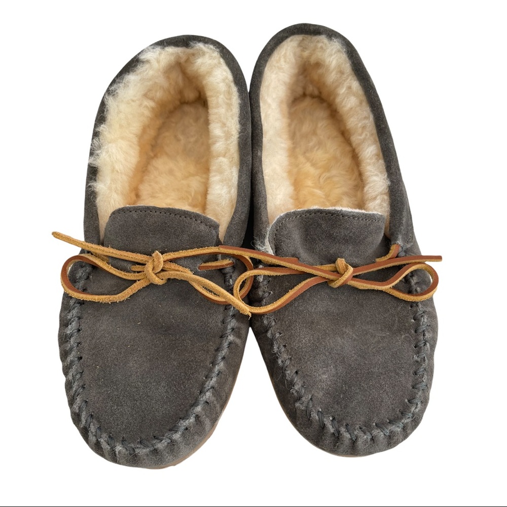 Minnetonka Sherpa Lined Suede Moccasins 8